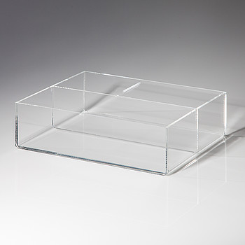 Schütte mit Fachteiler aus klarem Acrylglas