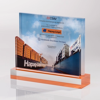 Tombstone aus Acrylglas / Plexiglas "Hapag Lloyd"