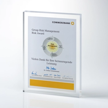 Financial Tombstone aus Acrylglas „Commerzbank”