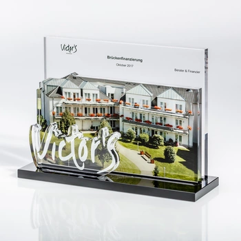 Tombstone made of clear acrylic glass / Plexiglas "Victor`s"