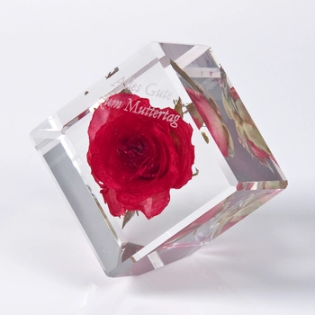 Embedment „Rose in acrylic glass“