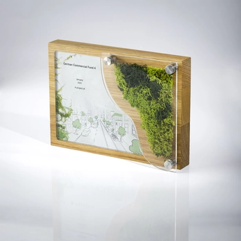 Ecological deal toy made of wood and moss