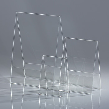 Acrylic glass display roof-shaped