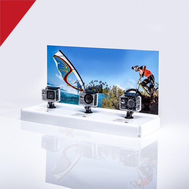 Display aus Acrylglas "Action"