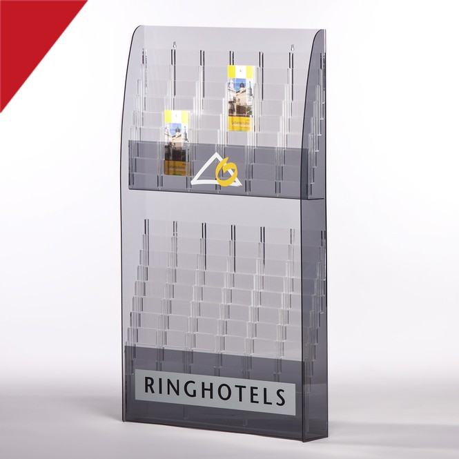 Individueller Wandprospekthalter aus Acrylglas „RH“