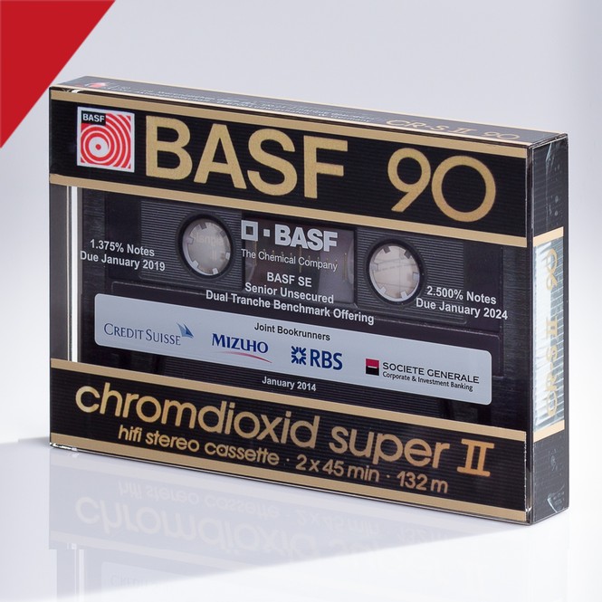Tombstone aus Acrylglas „BASF Tape“