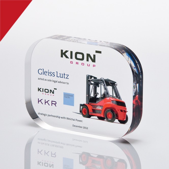 Tombstone aus Acrylglas mit Digitaldruck „KION"